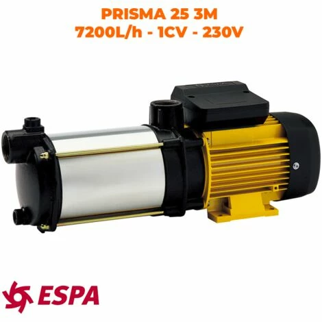 ESPA Pompe Centrifuge Multi-étage Horizontale Pour L'approvisionnement En Eau PRISMA 25 3M - 7.200L/h - 33m Max. - 230V 1 ESPA Pompe Centrifuge Multi-étage Horizontale Pour L'approvisionnement En Eau PRISMA 25 3M - 7.200L/h - 33m Max. - 230V