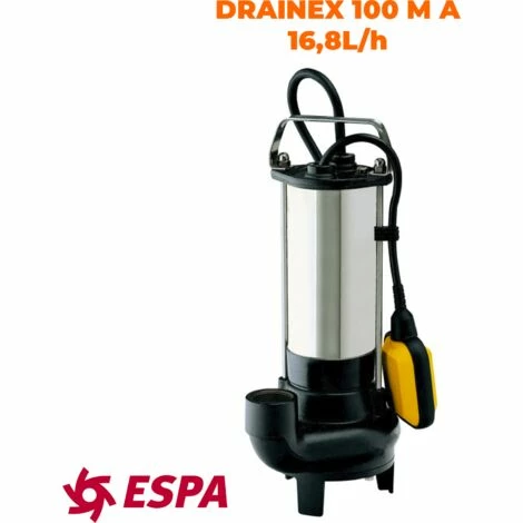 ESPA Pompe Submersible DRAINEX 100M A - 230V - 16,8L/h - 7m Max. 1 ESPA Pompe Submersible DRAINEX 100M A - 230V - 16,8L/h - 7m Max.