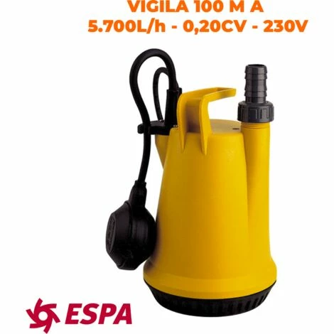 ESPA Pompe Portable Submersible Pour Les Eaux Usées VIGILA 100 M A - 5.700L/h - 5m Max. - 230V 1 ESPA Pompe Portable Submersible Pour Les Eaux Usées VIGILA 100 M A - 5.700L/h - 5m Max. - 230V