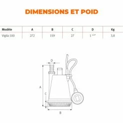 ESPA Pompe Portable Submersible Pour Les Eaux Usées VIGILA 100 M A - 5.700L/h - 5m Max. - 230V 6 ESPA Pompe Portable Submersible Pour Les Eaux Usées VIGILA 100 M A - 5.700L/h - 5m Max. - 230V -Feider Soldes 2022 36591795 3