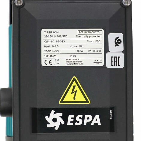 Pompe De Circulation ESPA TIPER1-90M - 1 HP (0.75 KW) Autres (non Standard) 4 Pompe De Circulation ESPA TIPER1-90M - 1 HP (0.75 KW) Autres (non Standard) – Image 4